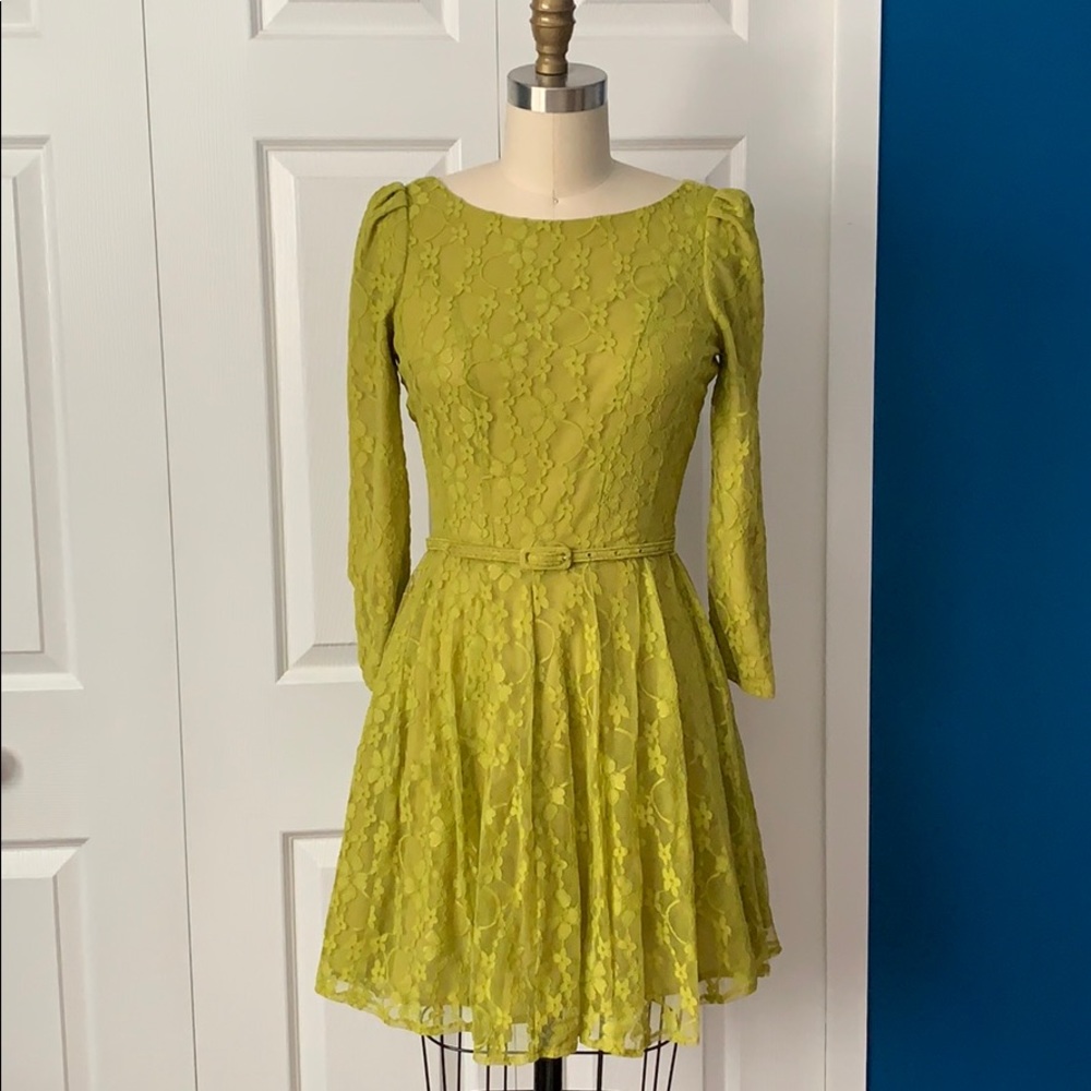 Belted Fit & Flare Skater Dress